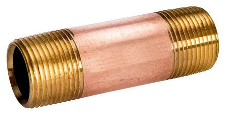 Midland Metal 40-066 40066 1/2" X 4" Red Brass Pipe Fitting Plumbing Nipple
