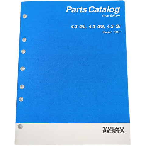 Volvo Penta 7797016-8 Genuine OEM Final Edition 4.3 GL/GS/Gi Model HU Parts Catalog Service Manual