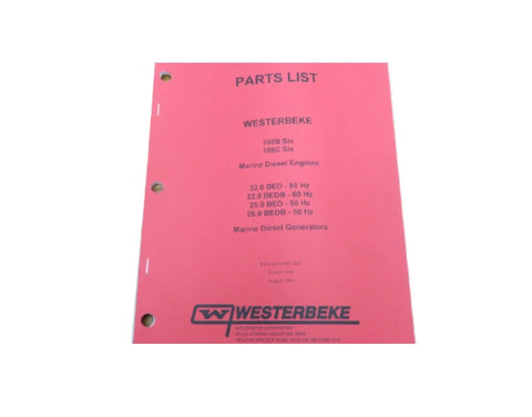 Westerbeke 041200 108B 108C Six Engine 32.0 25.0 BED BEDB Generator Parts List - Second Wind Sales