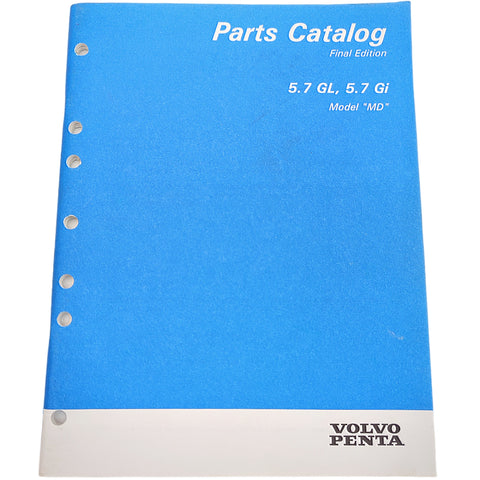 Volvo Penta 778040-8 Genuine OEM Final Edition 5.7 GL/Gi Model MD Parts Catalog Service Manual