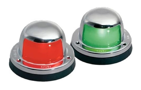 Perko 0963DP0CHR 12V Chrome Plated Brass Horizontal Mount Red and Green Lens Side Light Pair