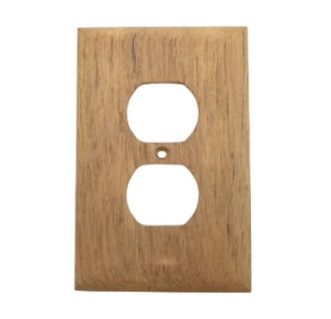 AFI SeaTeak 60170 Marine 5-1/16" X 3-5/8" Teak Switch Plate 2 Receptacle Outlet Cover