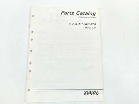 Volvo Penta 7797310-5 Genuine OEM 4.3 Liter Engines Model LK Parts Catalog Service Manual