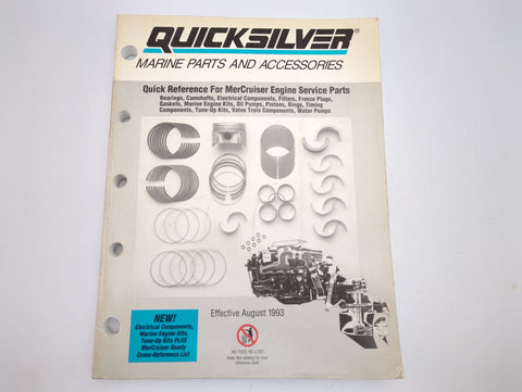 Mercury Quicksilver 90-823935-93 Genuine OEM MerCruiser Engine Parts Quick Reference Manual