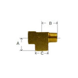 Midland Metal 28-247 28247 3/8” Marine Grade Brass 3-Way Street Tee Fitting