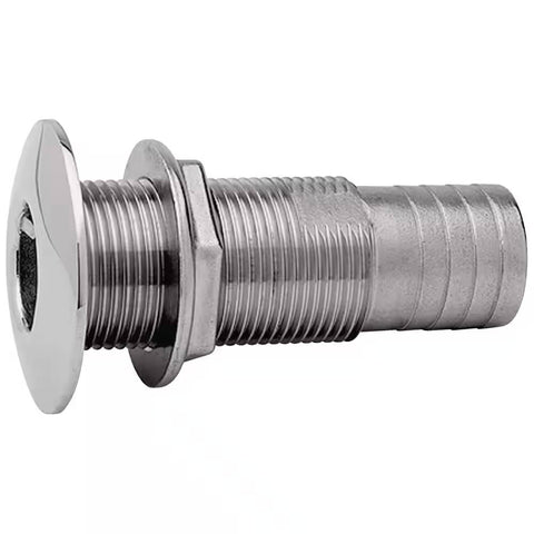 Attwood 66548-3 Stainless Steel 3-7/8" X 1” Straight Barbed Thru-Hull Fitting