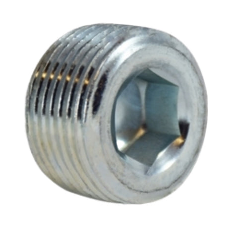 Midland Metal 66-763 66763 3/8” Zinc Plated Steel Countersunk Hex Plug Fitting