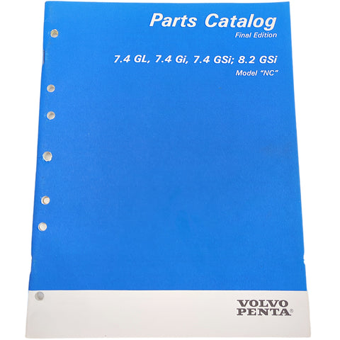 Volvo Penta 7797250-5 Genuine OEM Final Edition 7.4 GL/Gi/GSi 8.2 GSi Model NC Parts Catalog Service Manual