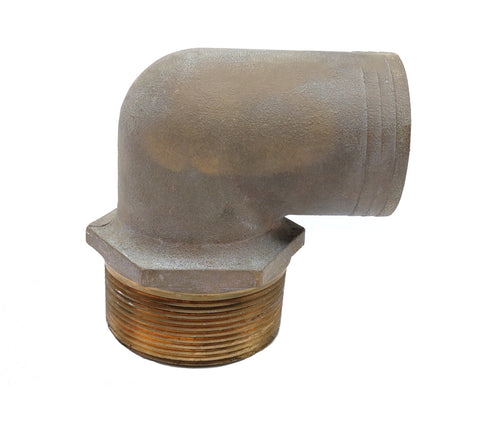 Groco PTHC-3000 Bronze 90 Degree Standard Flow 3” Male NPT Pipe X 3” Hose Adapter Fitting