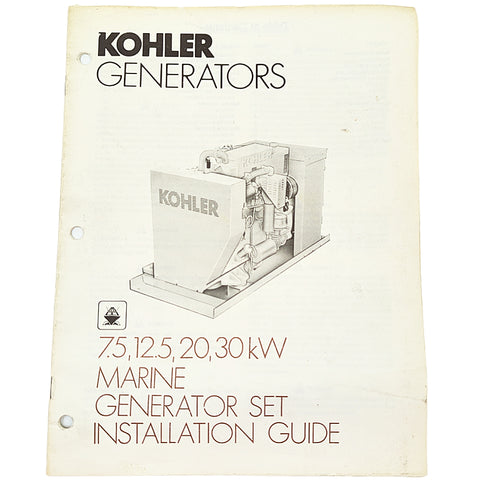 Kohler ES-432 10/84 Genuine OEM 7.5 12.5 20 30 KW Marine Generator Installation Guide