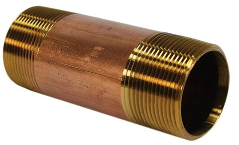 Midland Metal 40-121 40121 1-1/4" X 2” Red Brass Pipe Fitting Plumbing Nipple