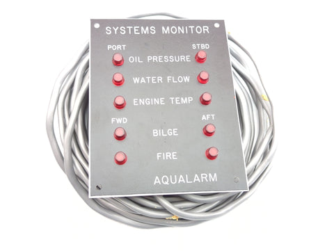 Aqualarm 20031 Model 853 Twin Engine 12V Visual Indicator Panel with Cable for Automatic System Monitor