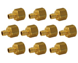Uponor Wirsbo Q4575075 ProPEX 1/2” PEX X 3/4” NPT Brass Female Threaded Adapter Fitting LF4575075 SHURflo 8-547-00 Lot of 10