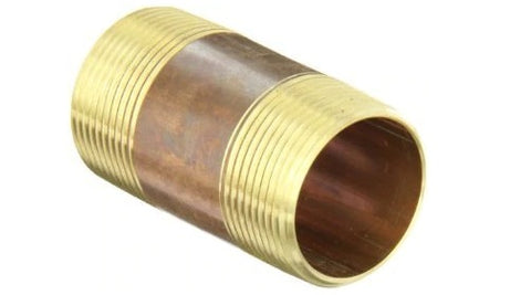 Midland Metal 40-103 40103 1" X 3” Red Brass Pipe Fitting Plumbing Nipple