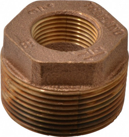 Midland Metal 44-515 44515 1-1/4" X 3/8" Bronze Reducing Hex Bushing Fitting