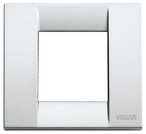 Vimar 17092.21 Idea Classica Matte Silver 4” X 3.2” Metal 1-2 Module Cover Plate