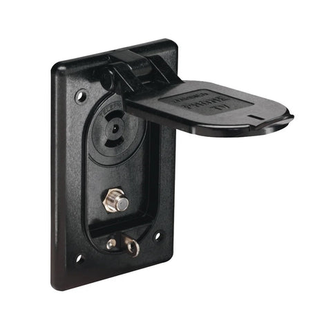 Marinco PH6597TV Marine Grade Dock Receptacle Black Telephone and Cable TV Outlet