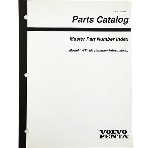 Volvo Penta 3850083-1 Genuine OEM Master Part Number Index Model WT Parts Catalogue Service Manual