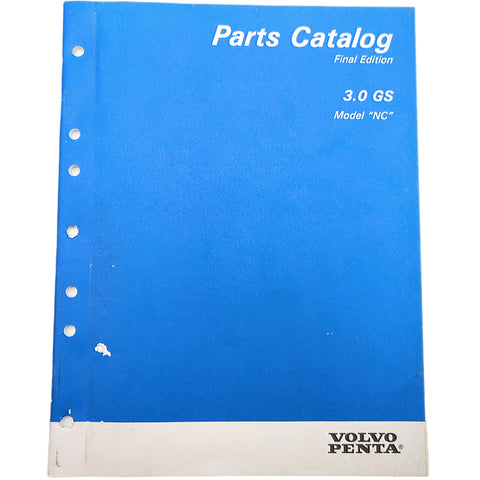 Volvo Penta 7797015-0 Genuine OEM Final Edition 3.0 GS Model NC Parts Catalog Service Manual