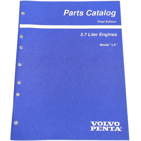 Volvo Penta 7797410-3 Genuine OEM Final Edition 5.7 Liter Engines Model LK Parts Catalog Service Manual