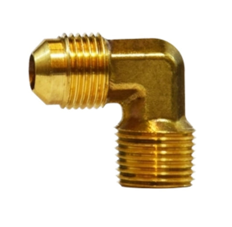 Midland Metal 10-291 10291 5/16" Flare X 1/4" MIP 90° Brass Male Elbow Pipe Fitting