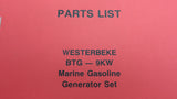 Westerbeke 36801 Genuine OEM BTG 9KW Marine Gasoline Generator Set Parts List - Second Wind Sales