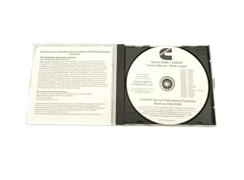 Cummins 4304673 Genuine OEM Owners Manual Multilingual Service Publication Electronic Book DVD-ROM