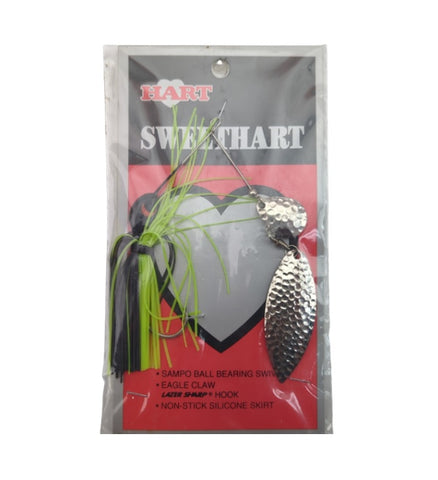 Hart Tackle 45-307 Sweethart 3/8 oz Tandem C/W Black Chartreuse Fishing Lure