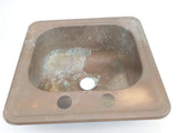 Vintage 15" X 15" X 5" Solid Brass Copper or Bronze Sink with 4" Mount