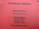 Westerbeke 24331 Diesel Engine 58 Generators 20.0 YD 20.0 WTA 16.0 WTA Technical Manual - Second Wind Sales