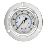 PIC Gauges PRO-204L-254F Glycerin Filled Stainless Steel 2-1/2" Panel Mount Pressure Gauge KC-A13