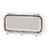 Bomar G818-AD28 Gray Series 7" X 17" White Molded Rectangular Opening Portlight DAMAGED HINGE