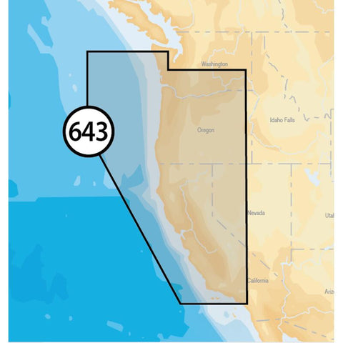 Navionics CF/643P+ Platinum CF Card Electronic Chart Map California and Oregon