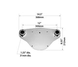 NavPod TP225 White Top Plate 12” Wide Angle Guard with 1-1/4" Tubing for Lewmar Whitlock Steering