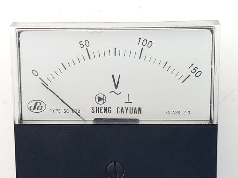 Sheng Cayuan SC 670 Square Panel Mount 0-150 Volt Analog Voltmeter Gauge Meter