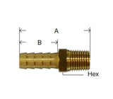 Midland Metal 32-012 32012 Brass 3/8" Hose Barb X 1/4" NPTF Rigid Male Adapter Fitting