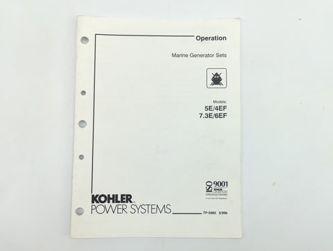 Kohler TP-5985 5/99b Genuine OEM Marine Generator 7.3E/6EF Operation Service Manual