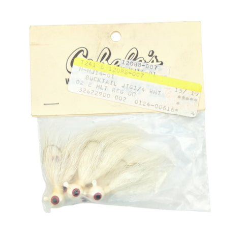 cabela's fly fishing lures Cabela's 509-H-HJL4-01 Marine White Holographic Eye 1/4" Bucktail Jig – Second Wind Sales