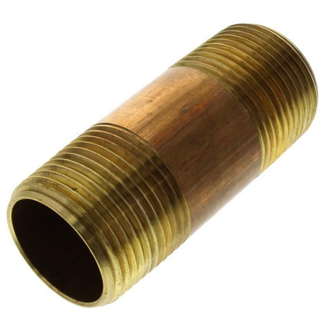 Midland Metal 40-144 40144 1-1/2" X 3-1/2" Red Brass Pipe Fitting Plumbing Nipple