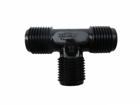 SHURflo 8-588-00 Acetal Plastic 1/2” X 1/2” X 1/2” NPT Male Pipe Tee Adapter Fitting