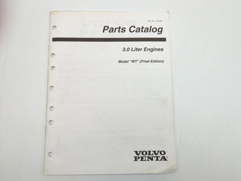 Volvo Penta 7797465 Genuine OEM Final Edition 3.0 Liter Engines Model WT Parts Catalog Service Manual