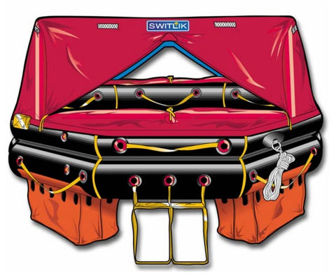 Switlik MD-2 6200-6 Boat Yacht Offshore 6 Person Liferaft and Mount