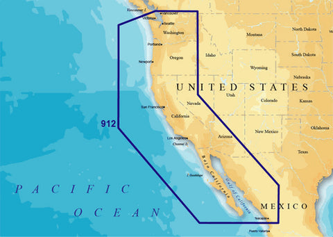 Navionics CF/912P Platinum CF Card Electronic Chart Map US West Coast