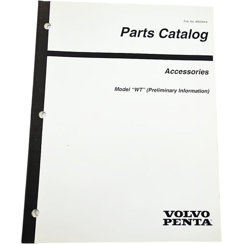 Volvo Penta 3850089-8 Genuine OEM Accessories Model WT Parts Catalogue Service Manual