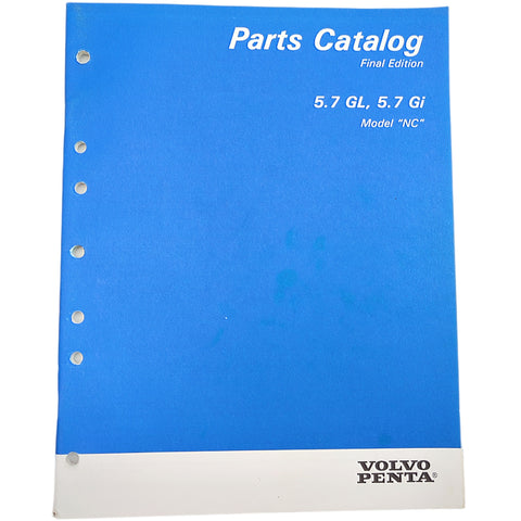 Volvo Penta 7797230-5 Genuine OEM Final Edition 5.7 GL/Gi Model NC Parts Catalog Service Manual