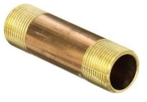 Midland Metal 40-070 40070 1/2" X 6" Red Brass Pipe Fitting Plumbing Nipple