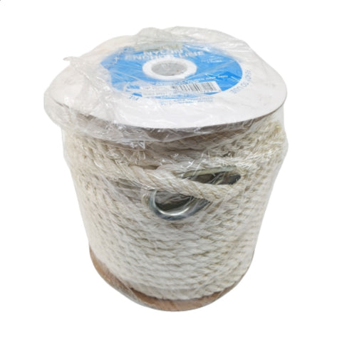 Seachoice 40721 Marine White 3/8" X 150’ 3-Strand Twisted Nylon Anchor Line Rope with Thimble