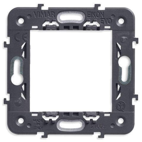 Vimar 21603 Eikon Plastic 2.9” X 2.9” 2-Module Honeycomb Square Mounting Frame