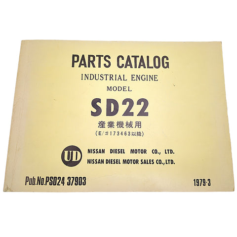 Nissan PSD24-37904 173463 Genuine OEM Industrial Engine SD22 Parts Catalog Manual