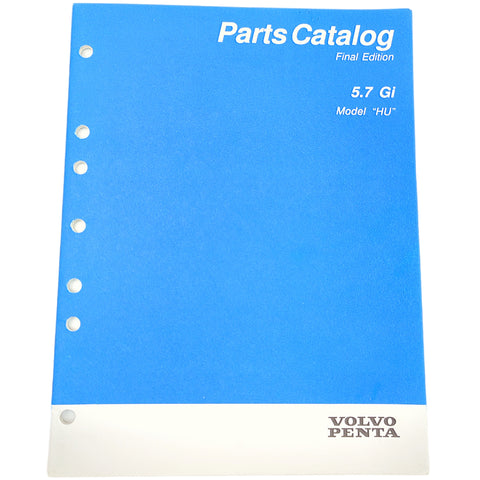 Volvo Penta 7797018-4 Genuine OEM Final Edition 5.7 Gi Model HU Parts Catalog Service Manual